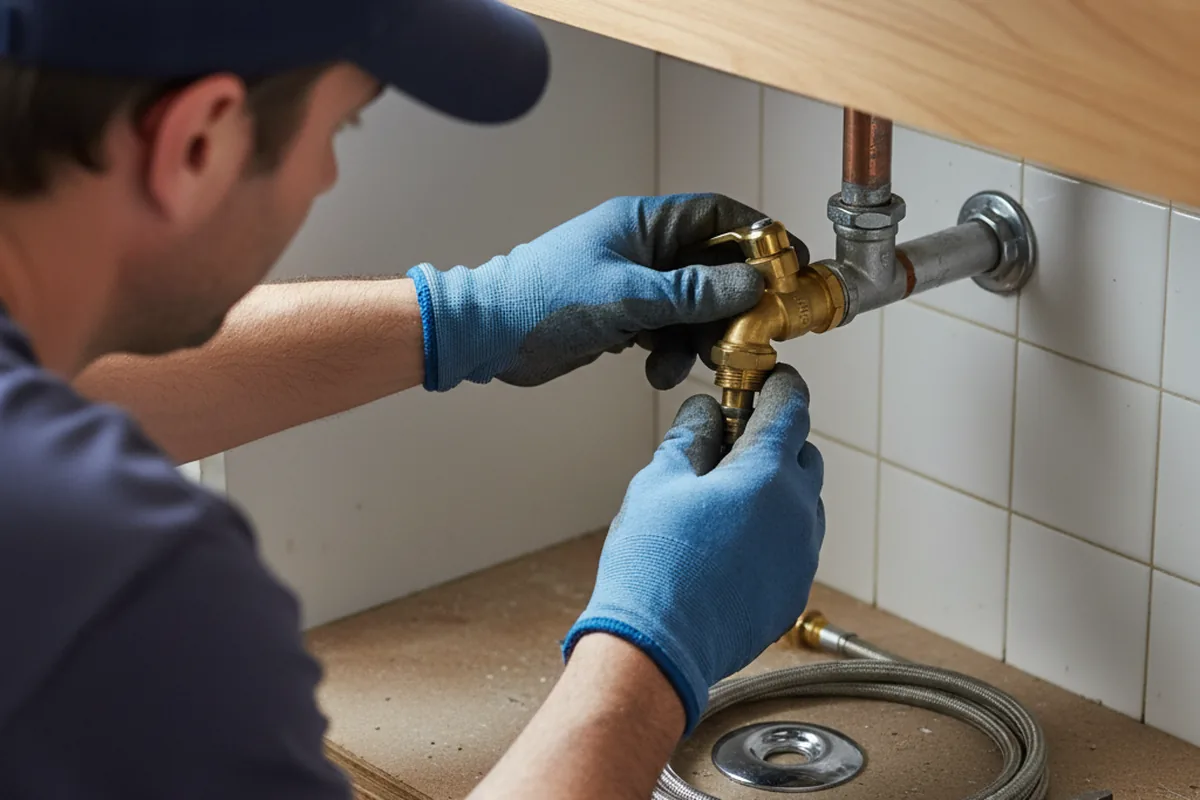 Shutoff valve and fitting work during Faucet and Fixture Repair in Arbuckle